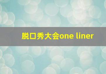 脱口秀大会one liner